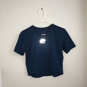blue Nike dry fit crop top